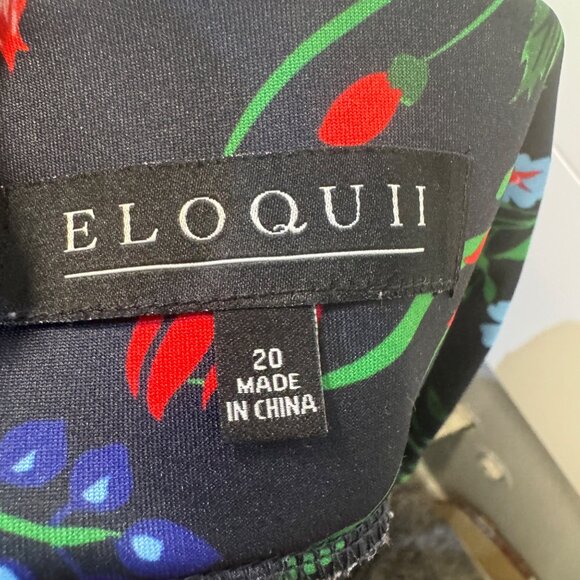 Eloquii Womens Size 20 Floral Print Straight Skirt With Red Stripes - Picture 4 of 8